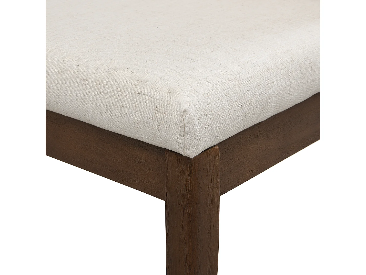 Kit di 2 sedie in legno massello - Schienale in rattan - Cuscini seduta in lino - Colore noce