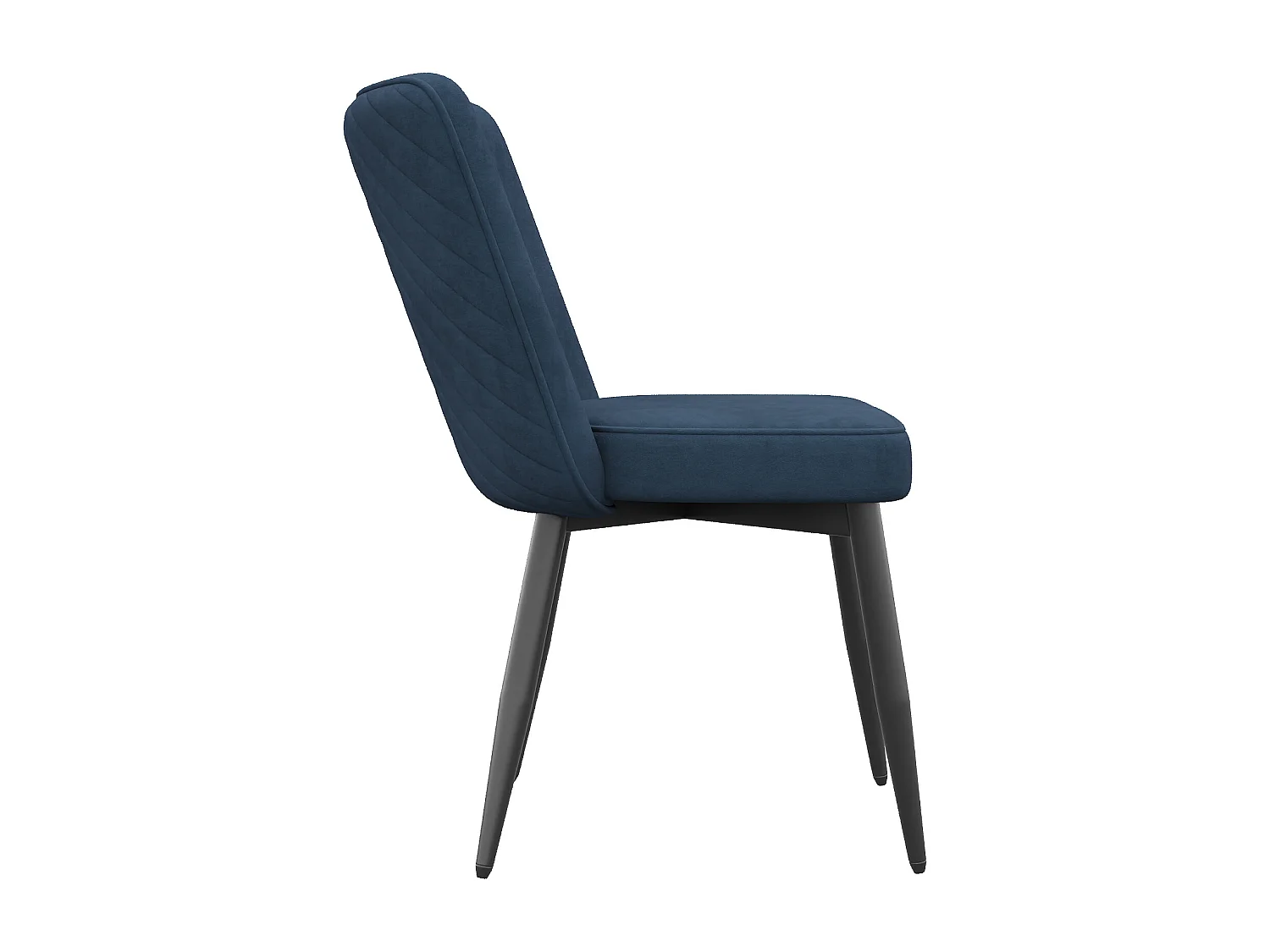 Lote de 6 sillas - Con respaldos cómodos - Estilo moderno - Tejido de terciopelo - Azul oscuro