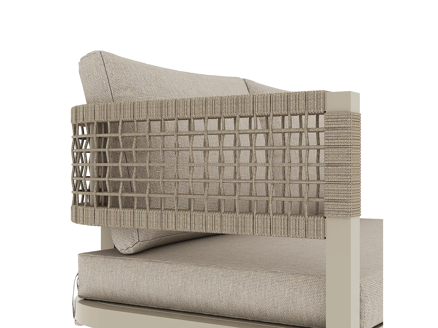 Salon de jardin, ensemble de meubles pour 8-10 personnes - canapé d'angle - en fer galvanisé - tables manger en bois-plastique - banc, Beige