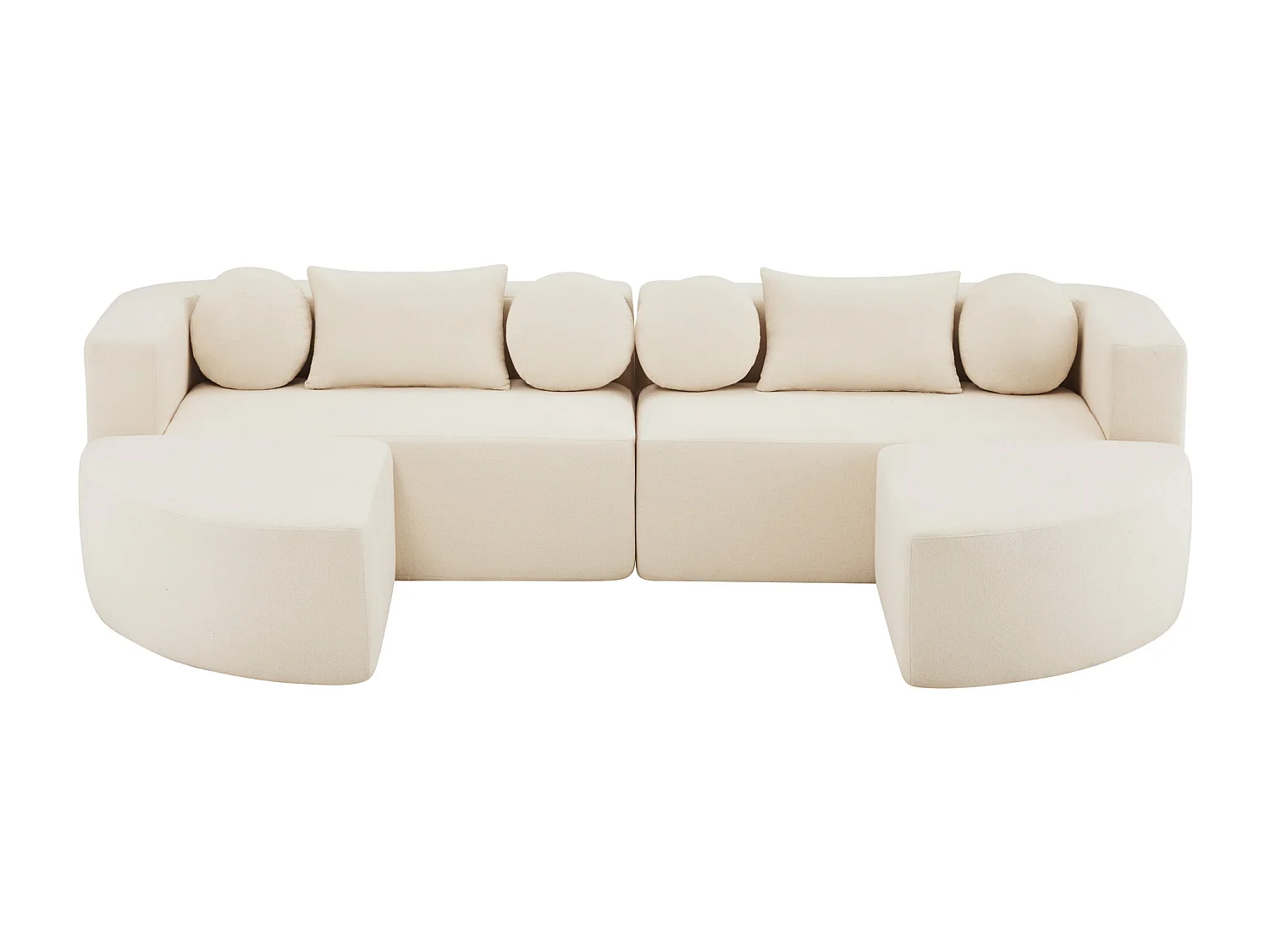 Canapé modulable nuage avec fonction couchage  - 292 x 165 x 68 cm - aucun assemblage requis - chenille - beige