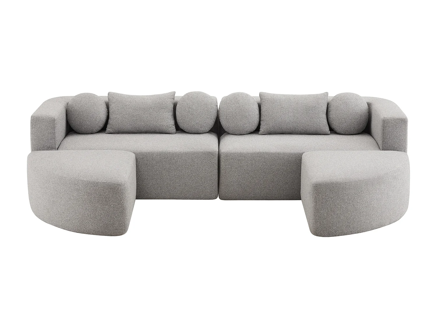 Canapé modulable nuage avec fonction couchage  - 292 x 165 x 68 cm - aucun assemblage requis - chenille - gris