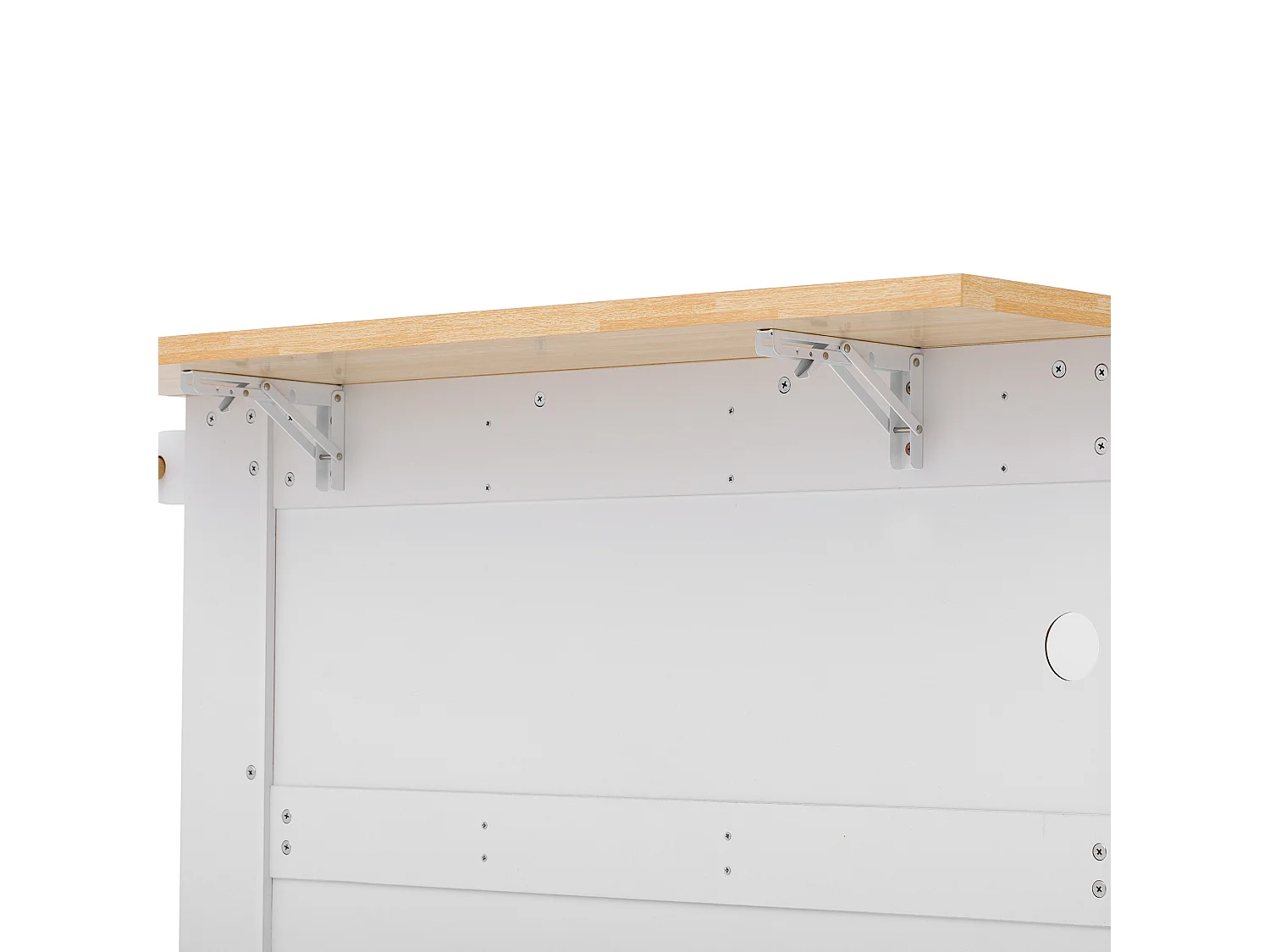 Isola cucina allungabile - 130 x 40-65 x 92 cm - con ripiani + 5 cassetti + 2 ante - MDF - bianca