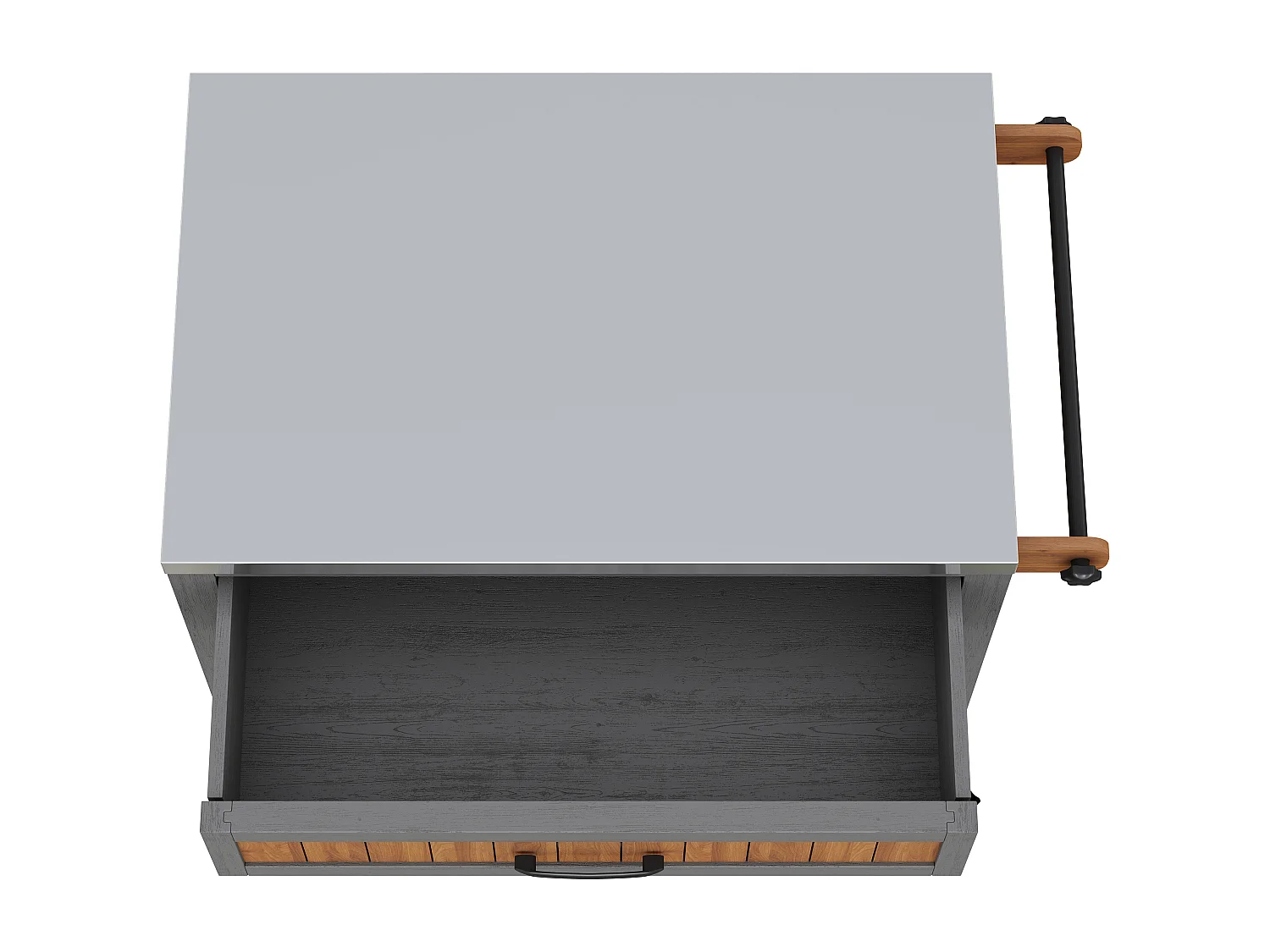 Szafka ogrodowa na kółkach - 80 x 51 x 91,5 cm - z blatem roboczym + szufladami + półką - drewno - naturalne