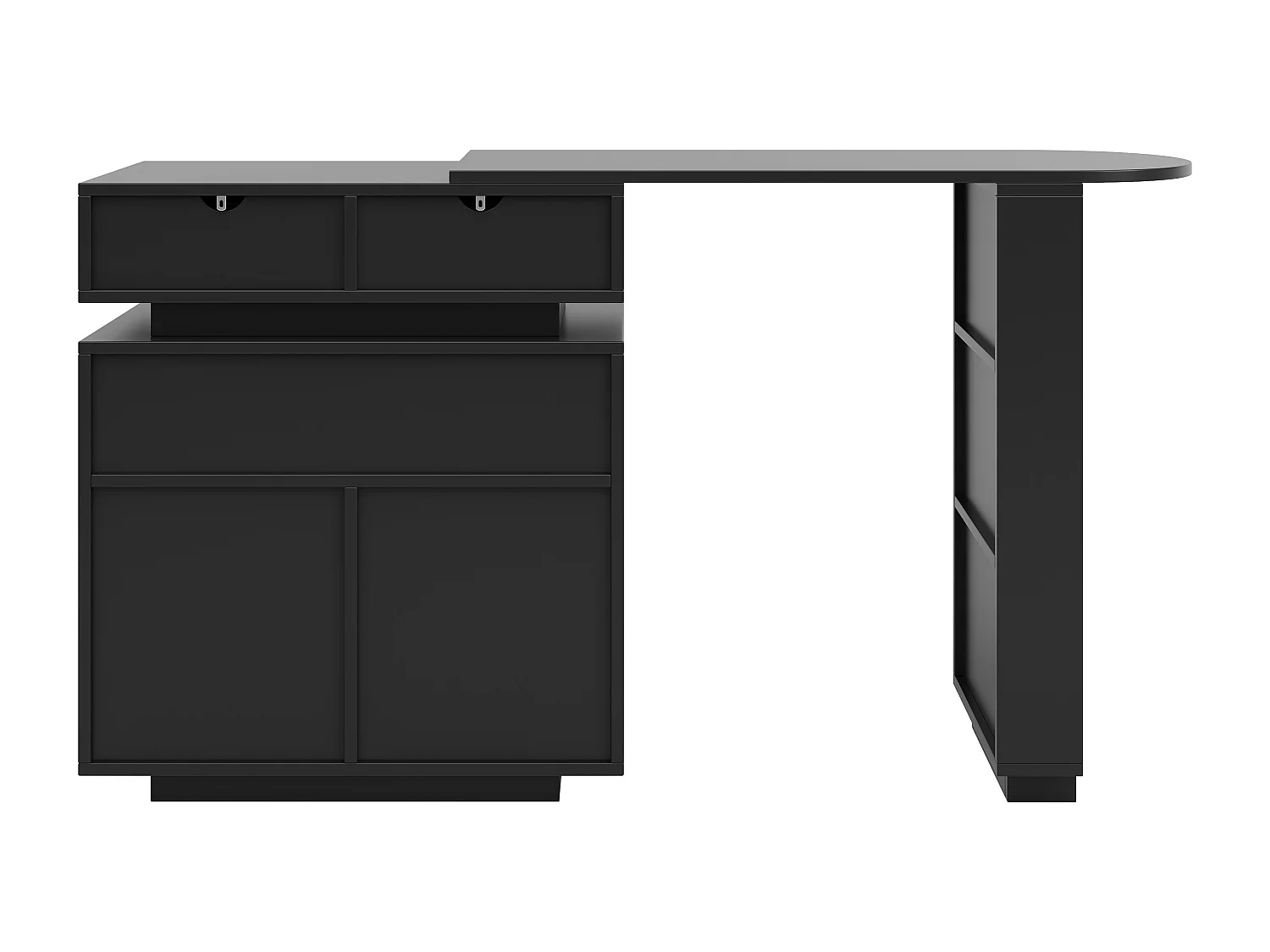 Mueble de bar - con iluminación LED - rotación a 360° - con espacio de almacenamiento - negro