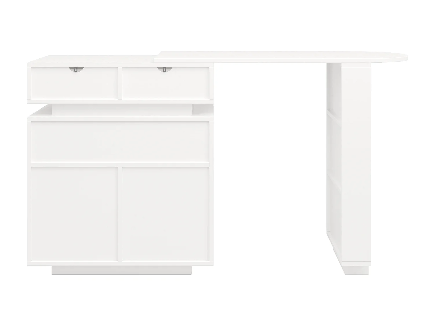 Mobile bar - con illuminazione LED - rotazione a 360° - con spazio di riporre - bianco