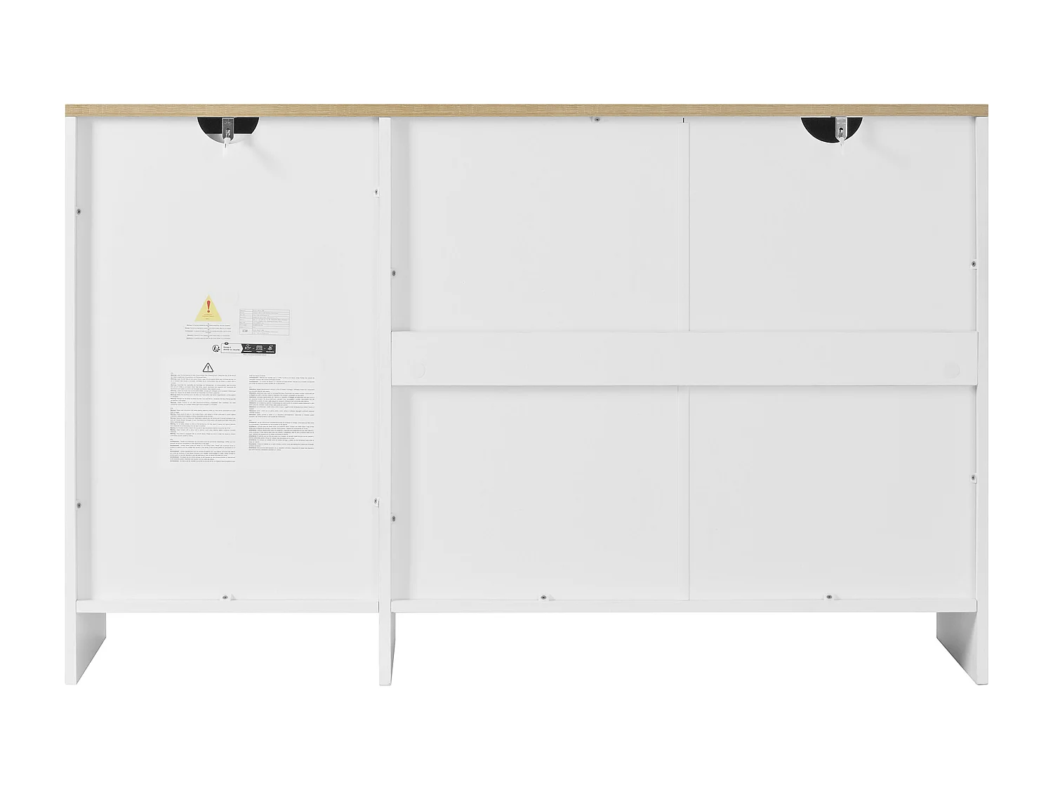 Nowoczesna komoda do salonu - 120 x 40 x 75 cm - z 1 szufladą + 3 drzwiami - płyta wiórowa + MDF - biała