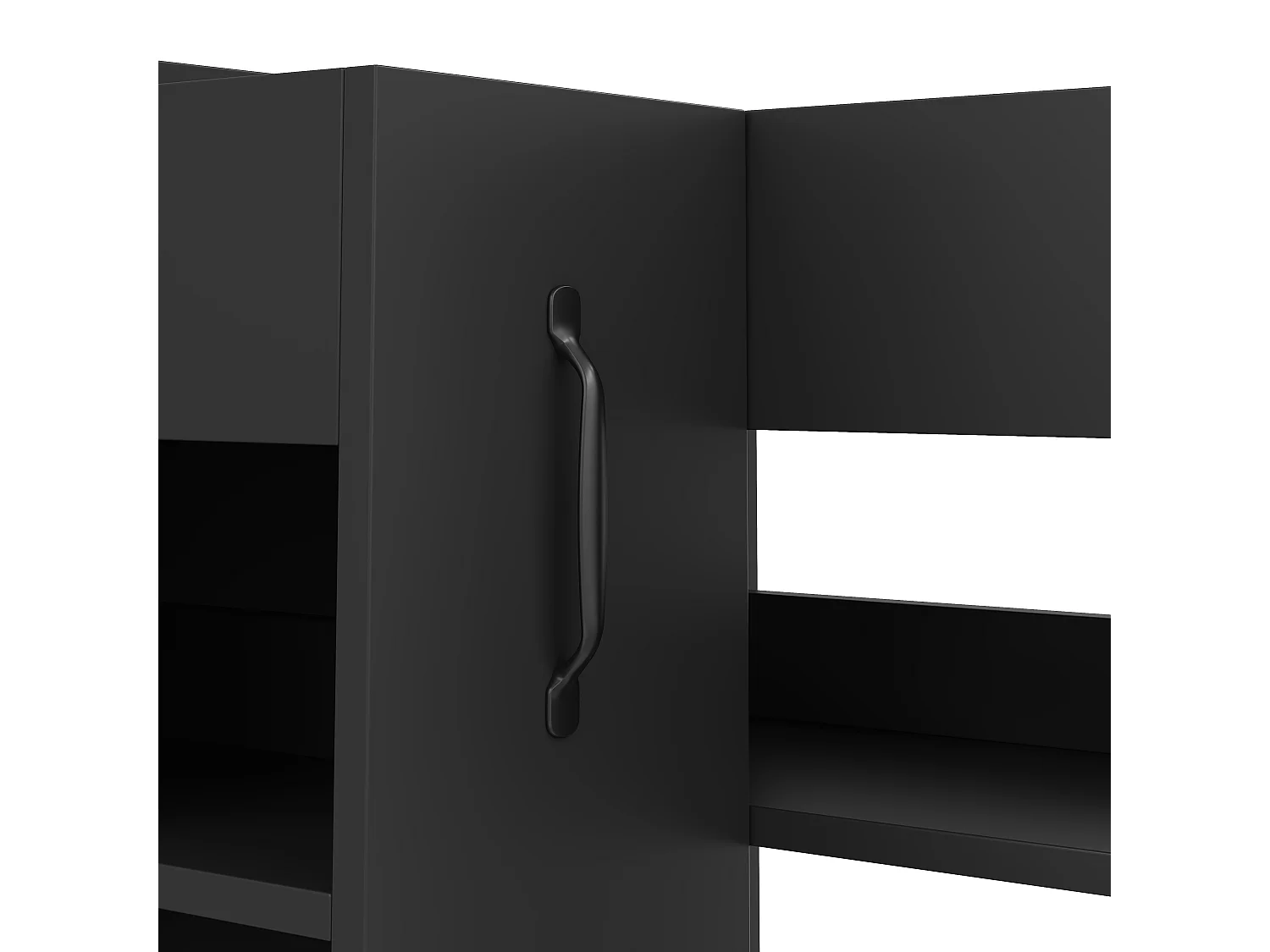 Bücherregal mit Rollen - Mobiler Sideboard - Ausziehbare Seitenschubladen - Linke und rechte Seite austauschbar - Schwarz