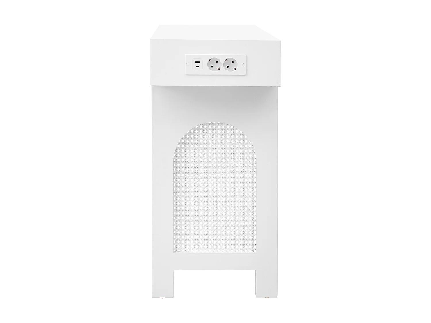 Eleganter Konsolentisch für den Eingangsbereich – 120 x 35,5 x 76,5 cm – mit Schubladen und verstellbaren Füßen – MDF – weiß