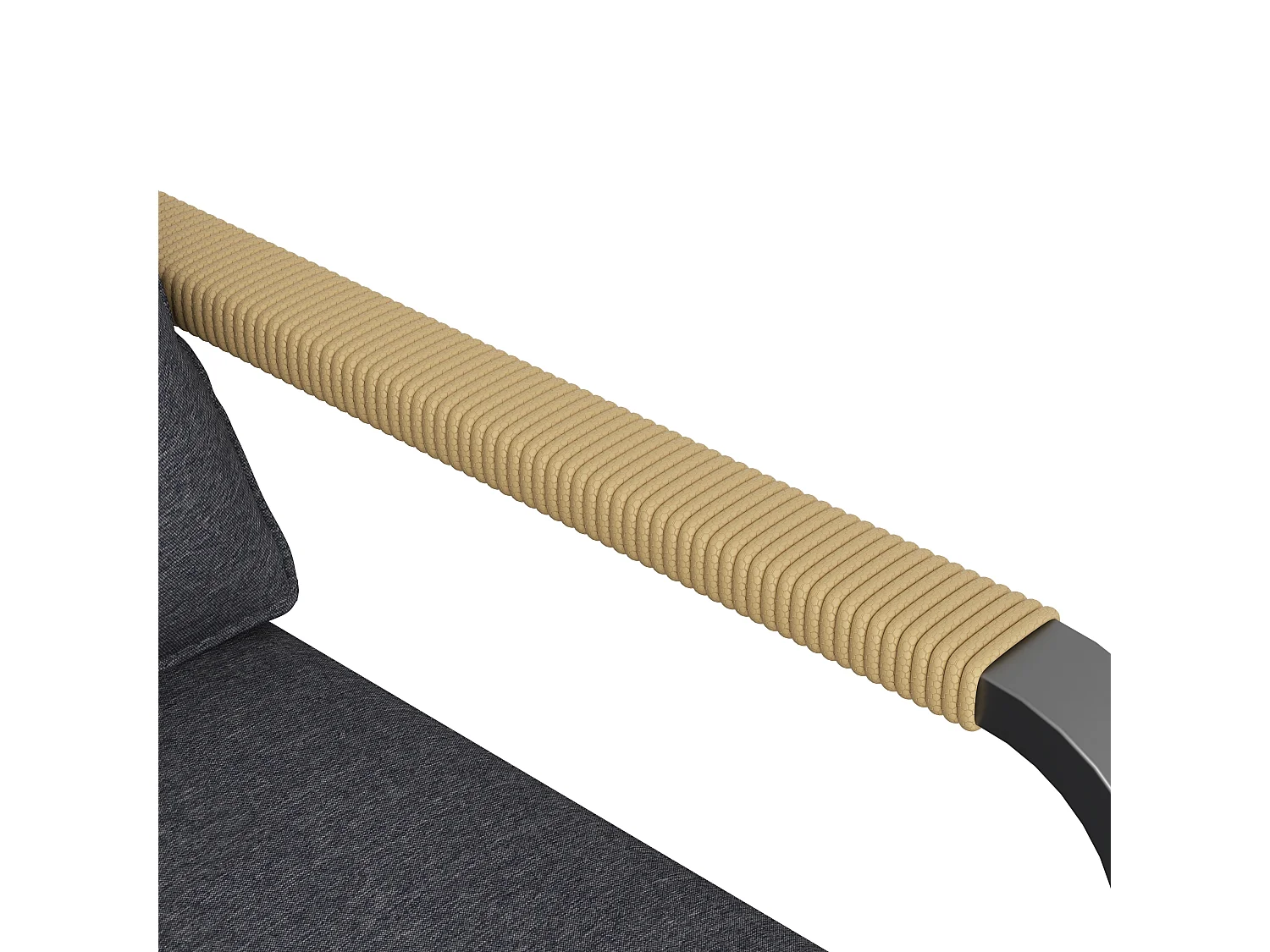 2-Sitzer-Gartensofa – 137 x 75 x 78,5 cm – mit Kissen, Armlehnen und Glasplatte – Metall – grau