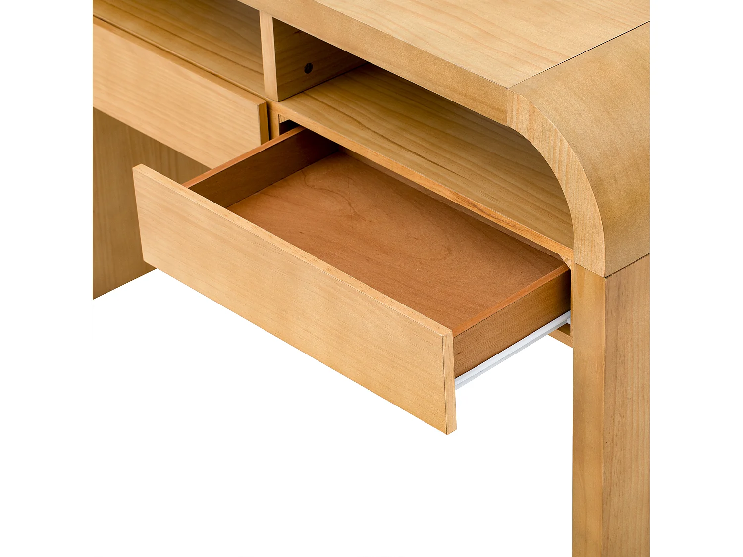 Moderner Konsolentisch für den Eingangsbereich – 120 x 35,5 x 76,5 cm – mit 2 Schubladen + Ablage – MDF – natur