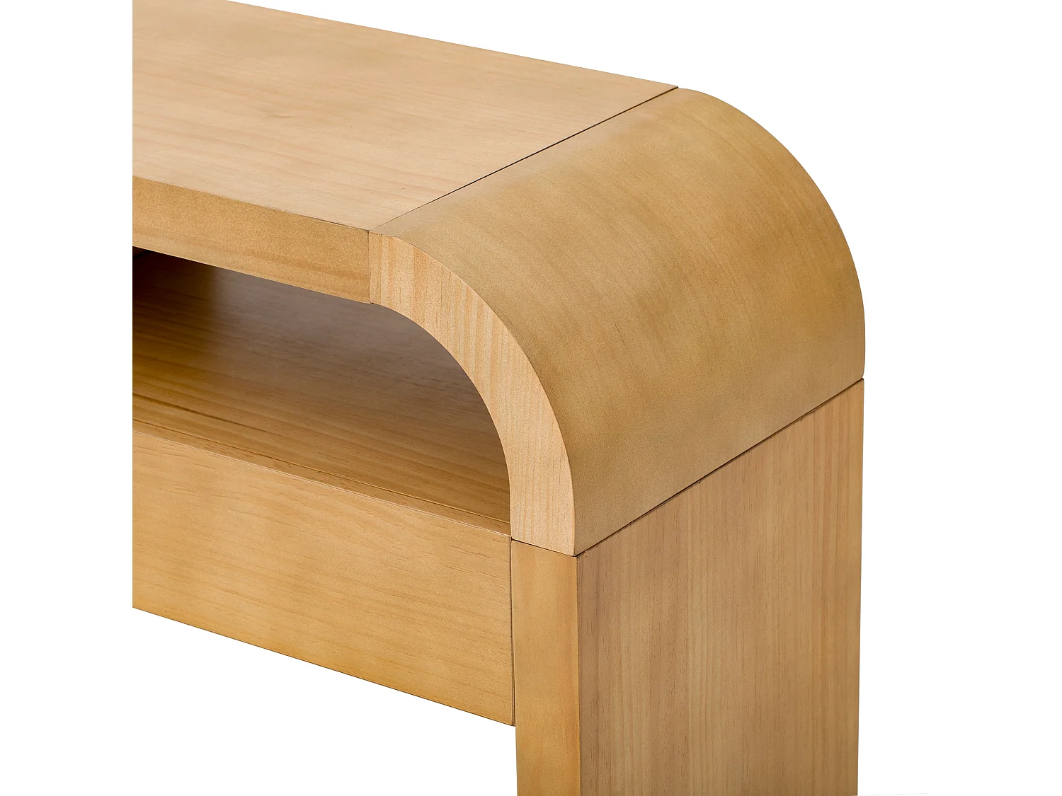 Moderner Konsolentisch für den Eingangsbereich – 120 x 35,5 x 76,5 cm – mit 2 Schubladen + Ablage – MDF – natur