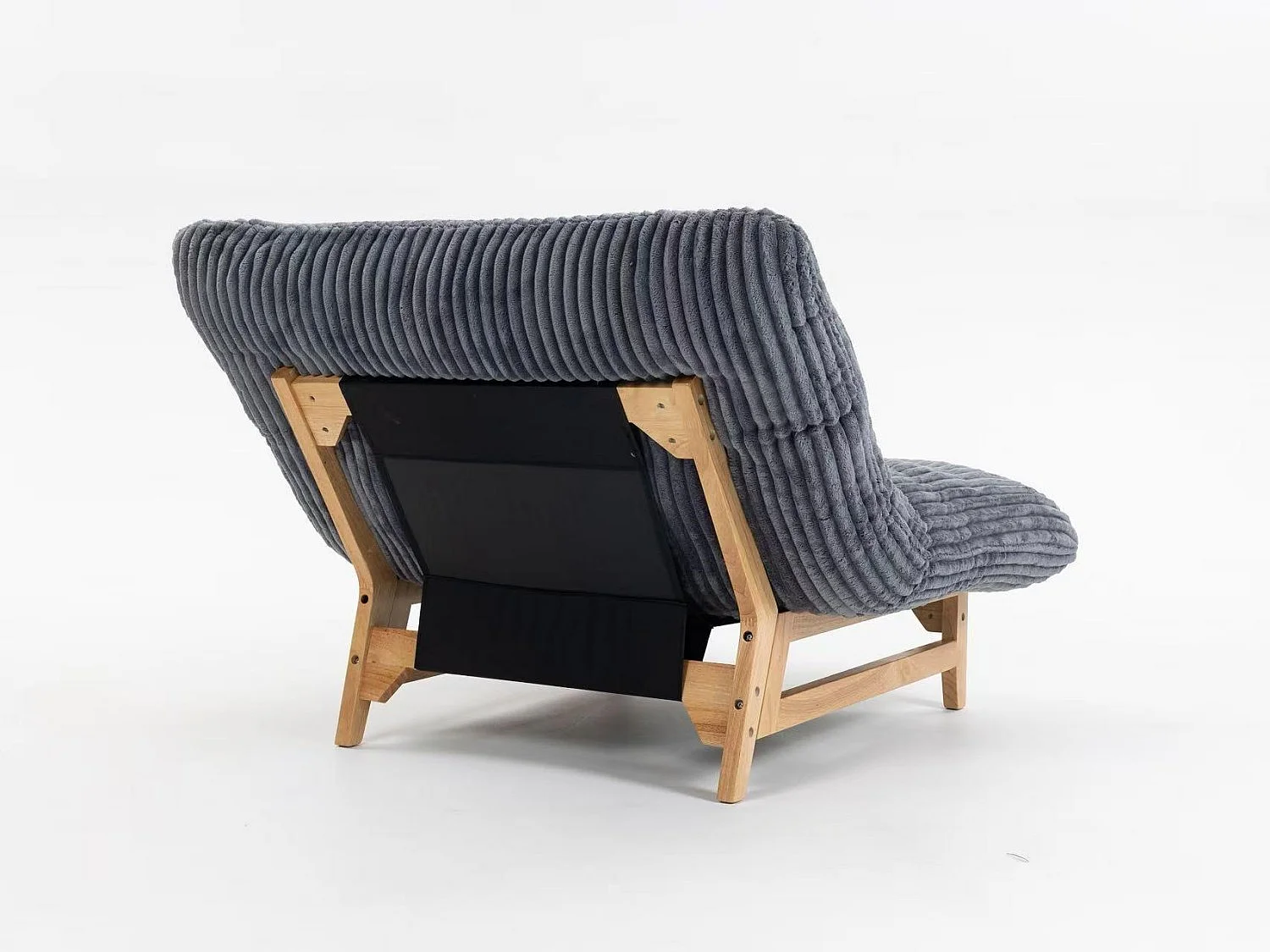 Puf Gigante Blanco de Tela Corduroy, Ergonomico con Respaldo 100x120x76 cm, para Salón y Dormitorio de Adultos