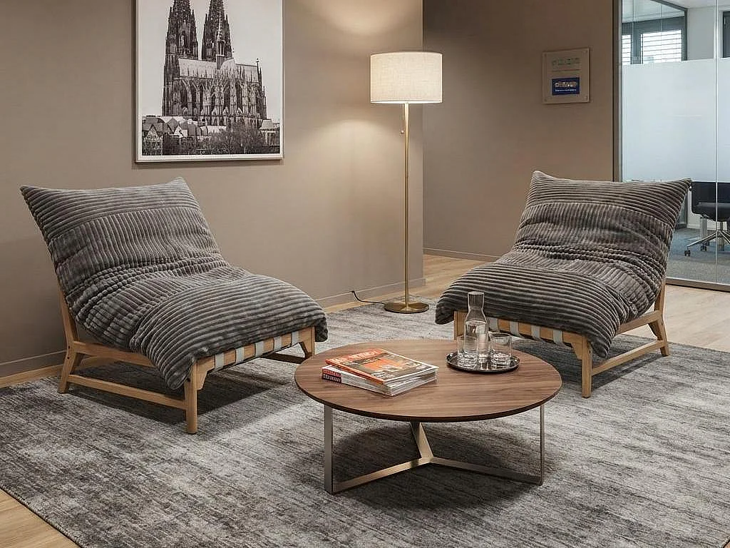 Fauteuil Lounge, Fauteuil Pouf XXL, Tissu Peluche Côtelé, Chaise Longue Ergonomique avec Mousse à Mémoire de Forme, Fauteuil Salon, 114x117x94cm, Gris