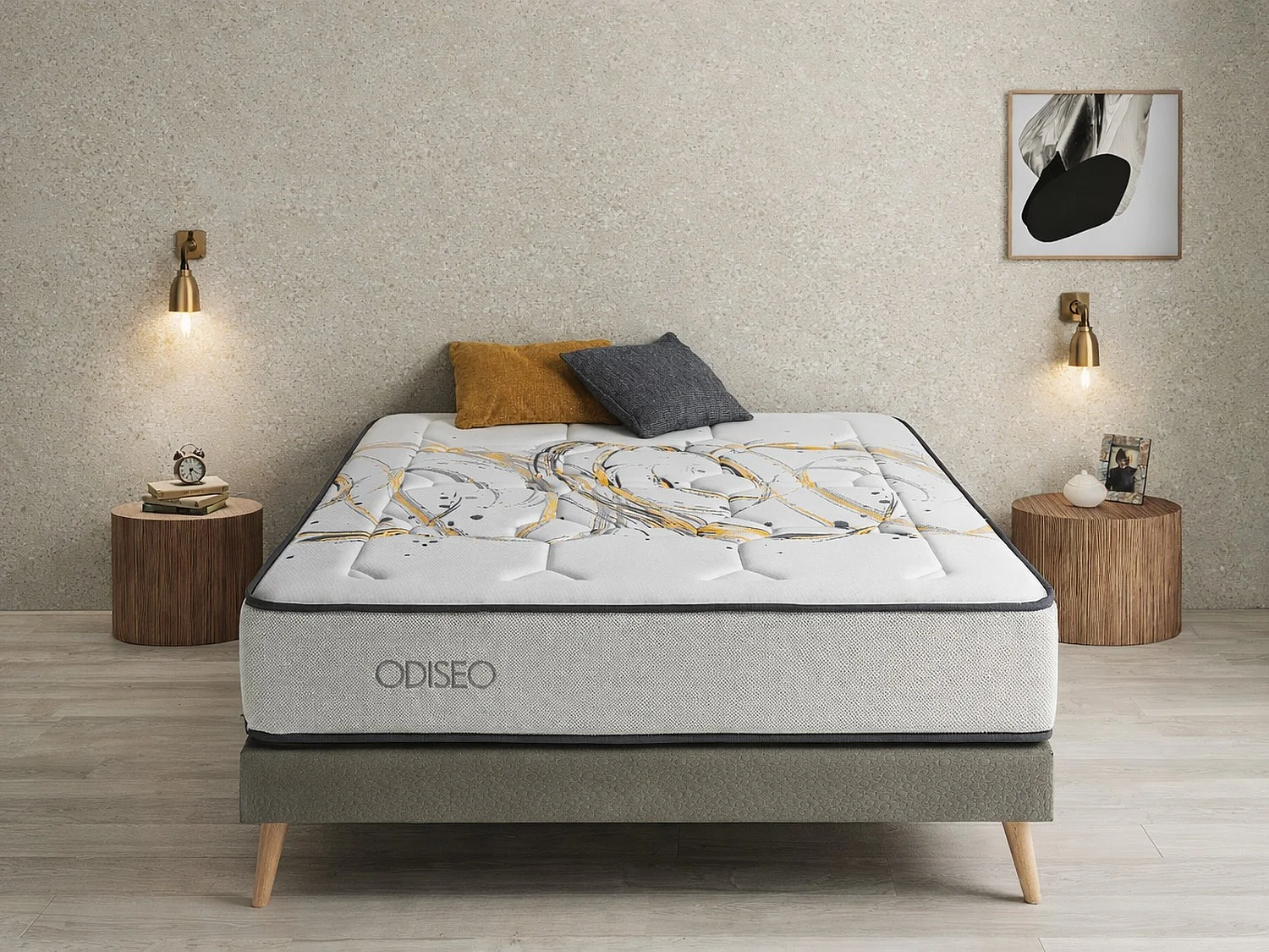Matelas à ressorts ensachés DREAMDI ODISEO SPRING LATEX 80x200 cm – Hauteur 31 cm avec 2 cm de latex de chaque côté