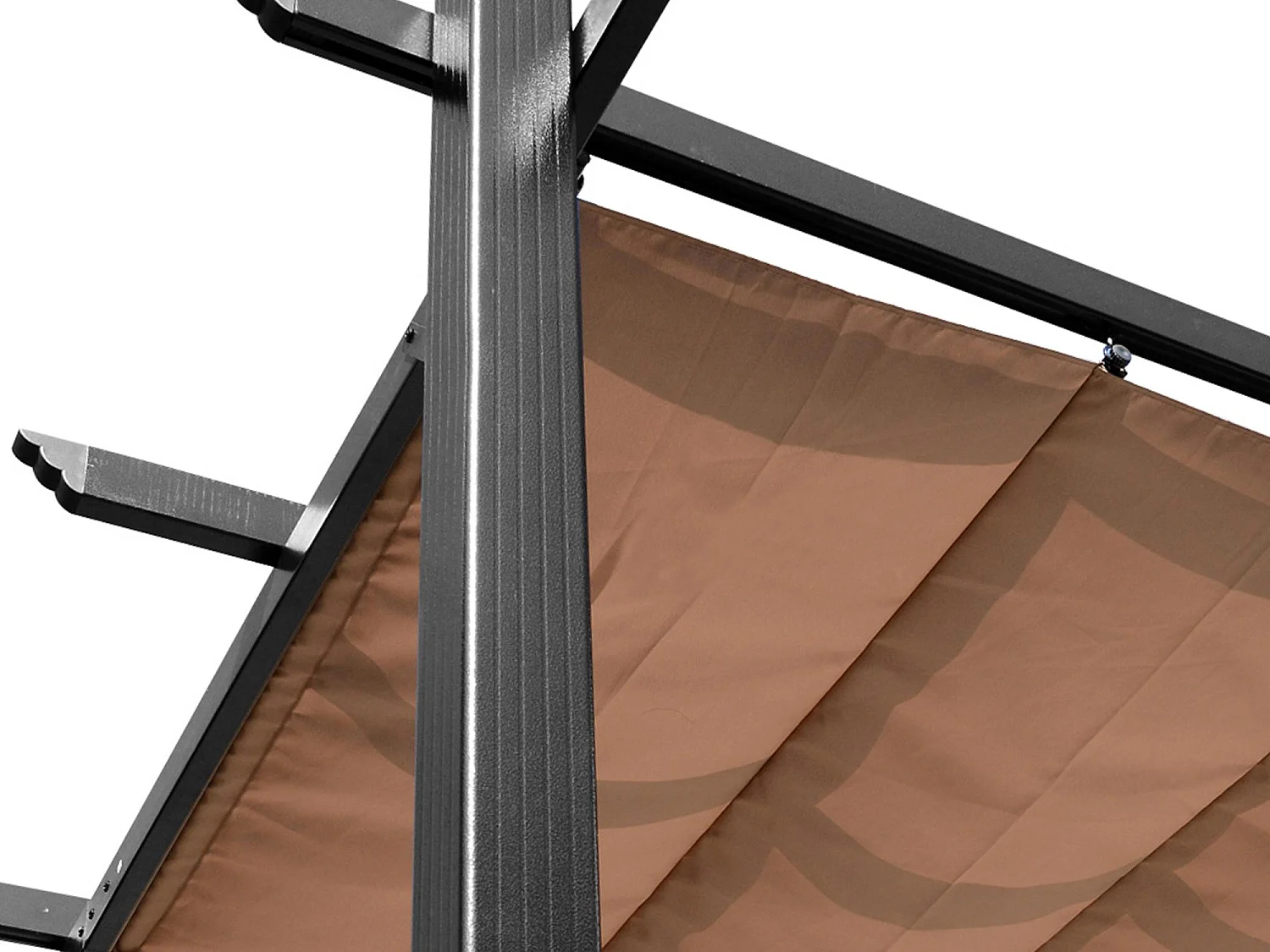 Pérgola Bioclimática Autoportante 3x4 m – Techo de Tela Retráctil de Aluminio Gris – Toldo Ajustable para Terraza, Resistente a UV e Impermeable para Jardín