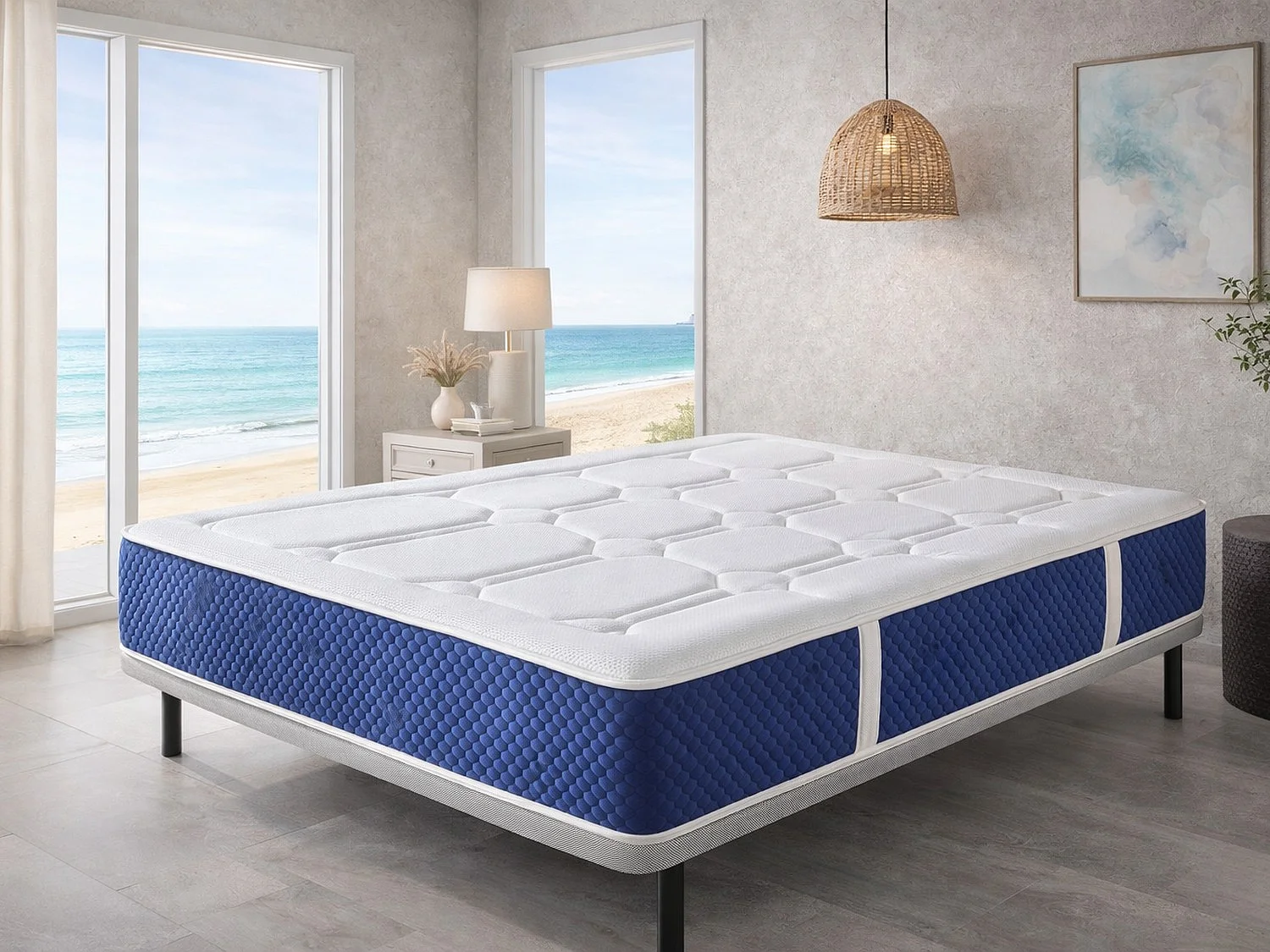 Matelas à ressorts ensachés DREAMDI GAIA SPRING LATEX 80x200 cm – Hauteur 30 cm avec 2 cm de latex de chaque côté