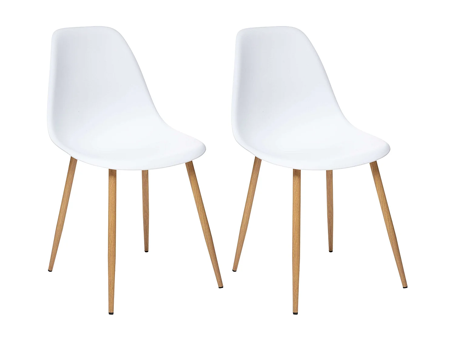 Pack 2 Sillas Taho 46x85x51cm - Blanco/Madera Claro