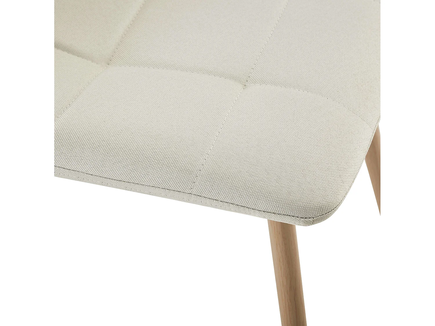 Pack 2 sillas Portland beige patas color roble tela y metal 88x43x48 cm