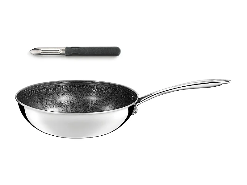 Virtuo - Set 1 wok 24cm, 1 éplucheur gris
