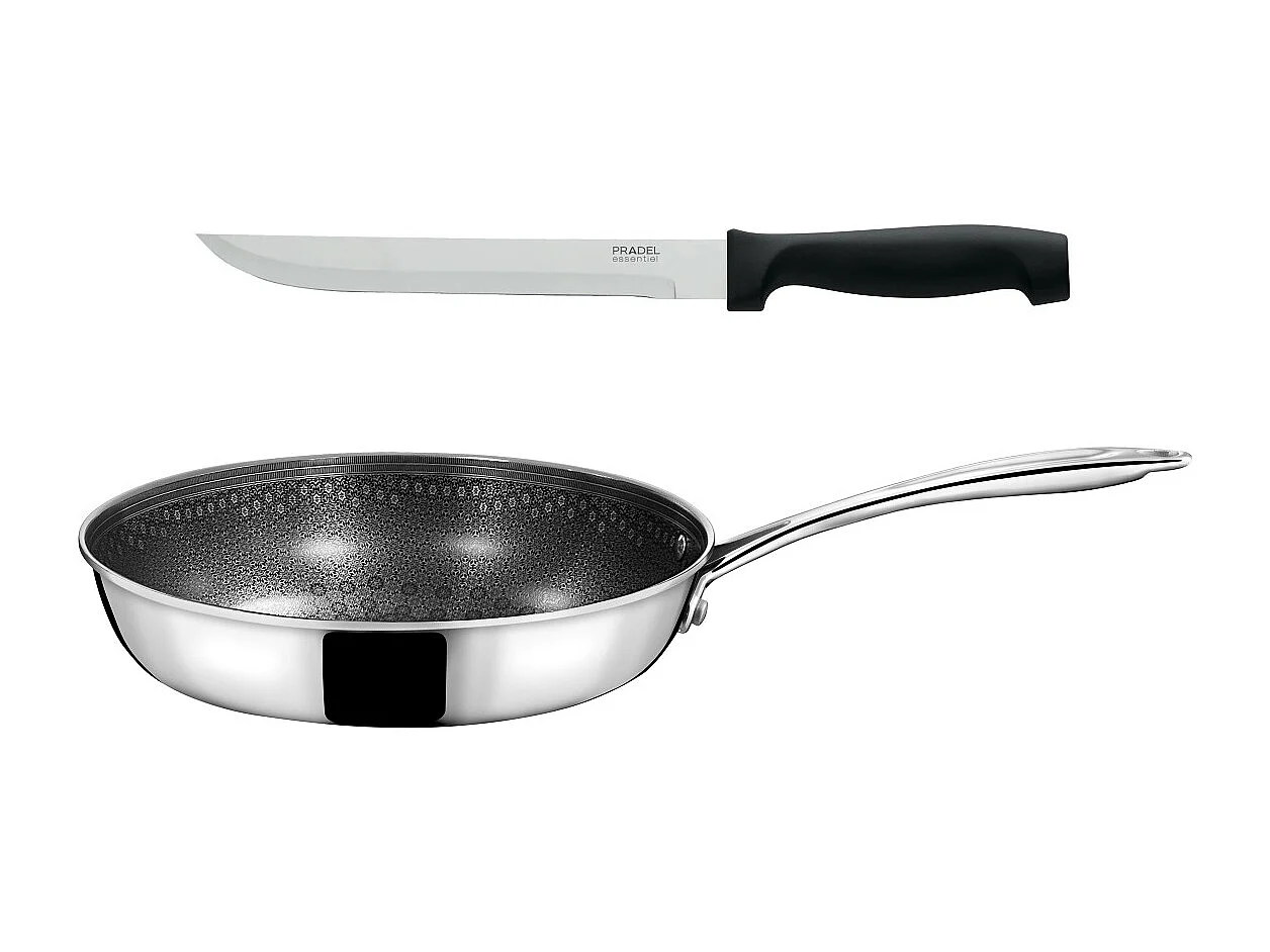 Virtuo - Set 1 poêle 24cm, 1 couteau à découper 20cm