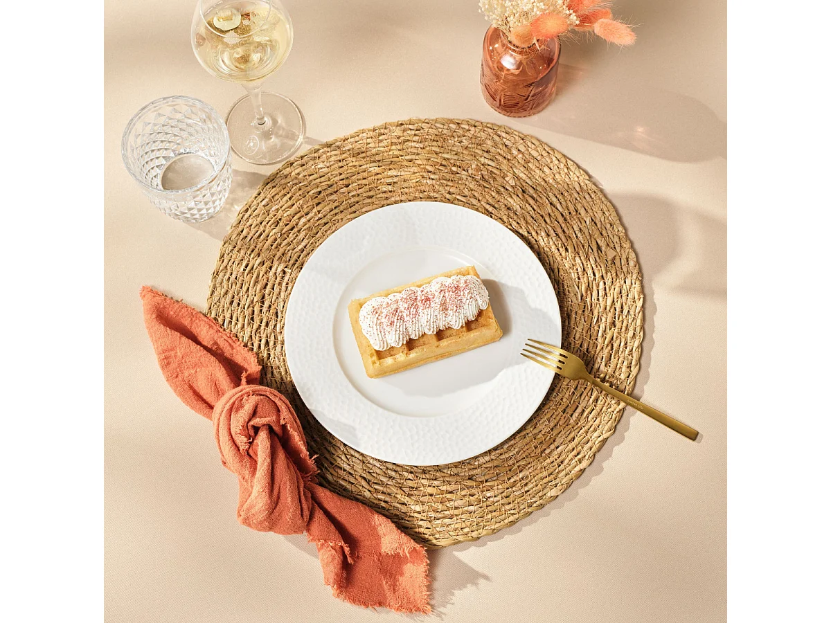 Escade Doré Satiné - Lot de 4 cuillères moka et 4 fourchettes à gâteau