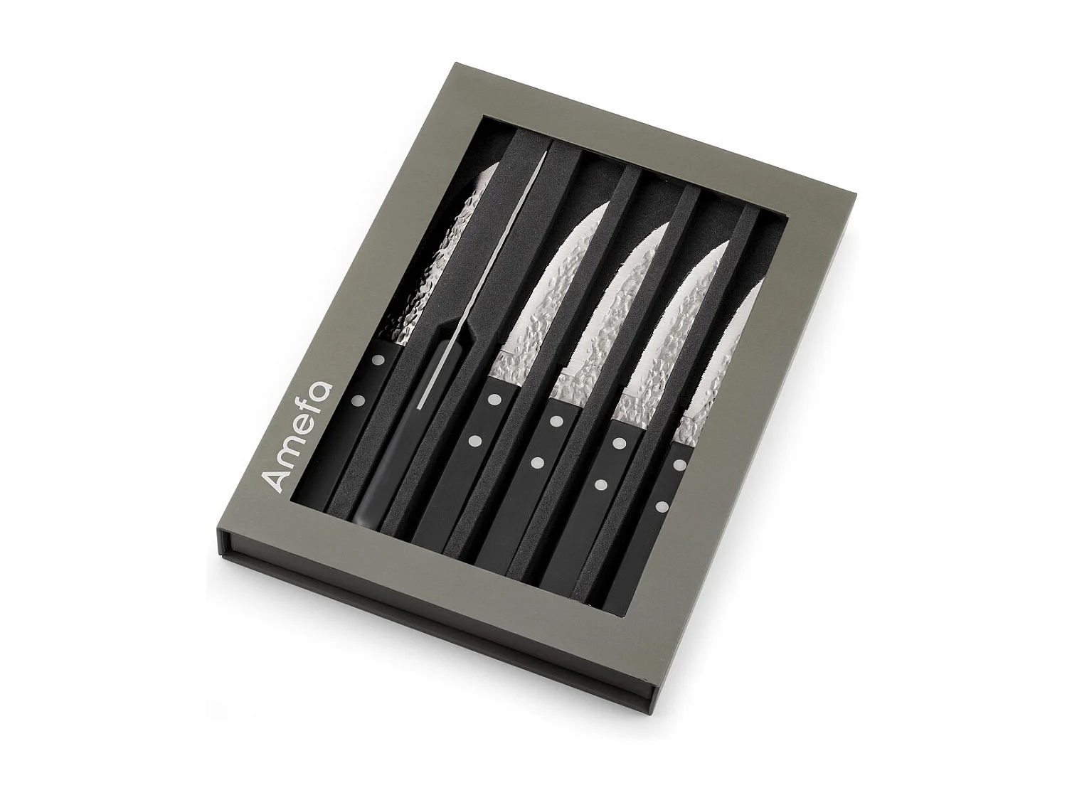 Steak Pizza 2.0 Martelé Noir - Coffret 6 couteaux steak