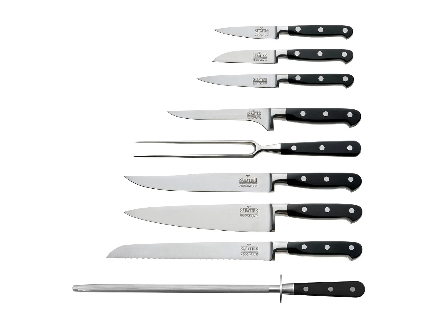 V Sabatier Life - Bloc 9 couteaux de cuisine