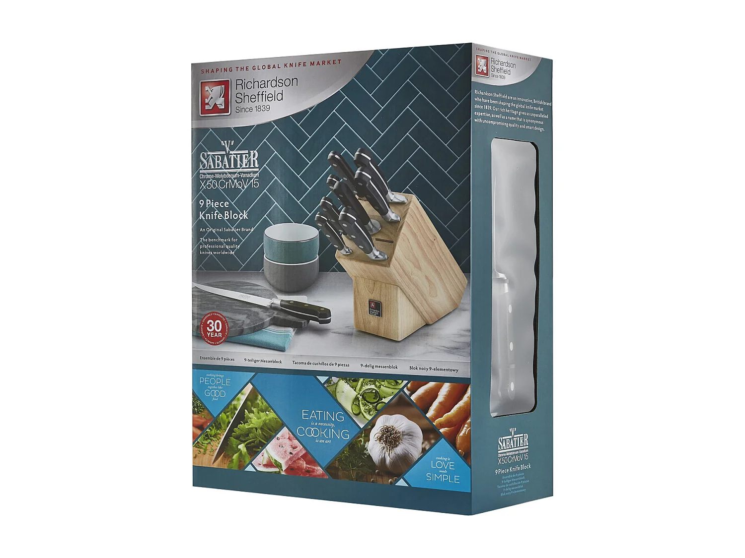 V Sabatier Life - Bloc 9 couteaux de cuisine