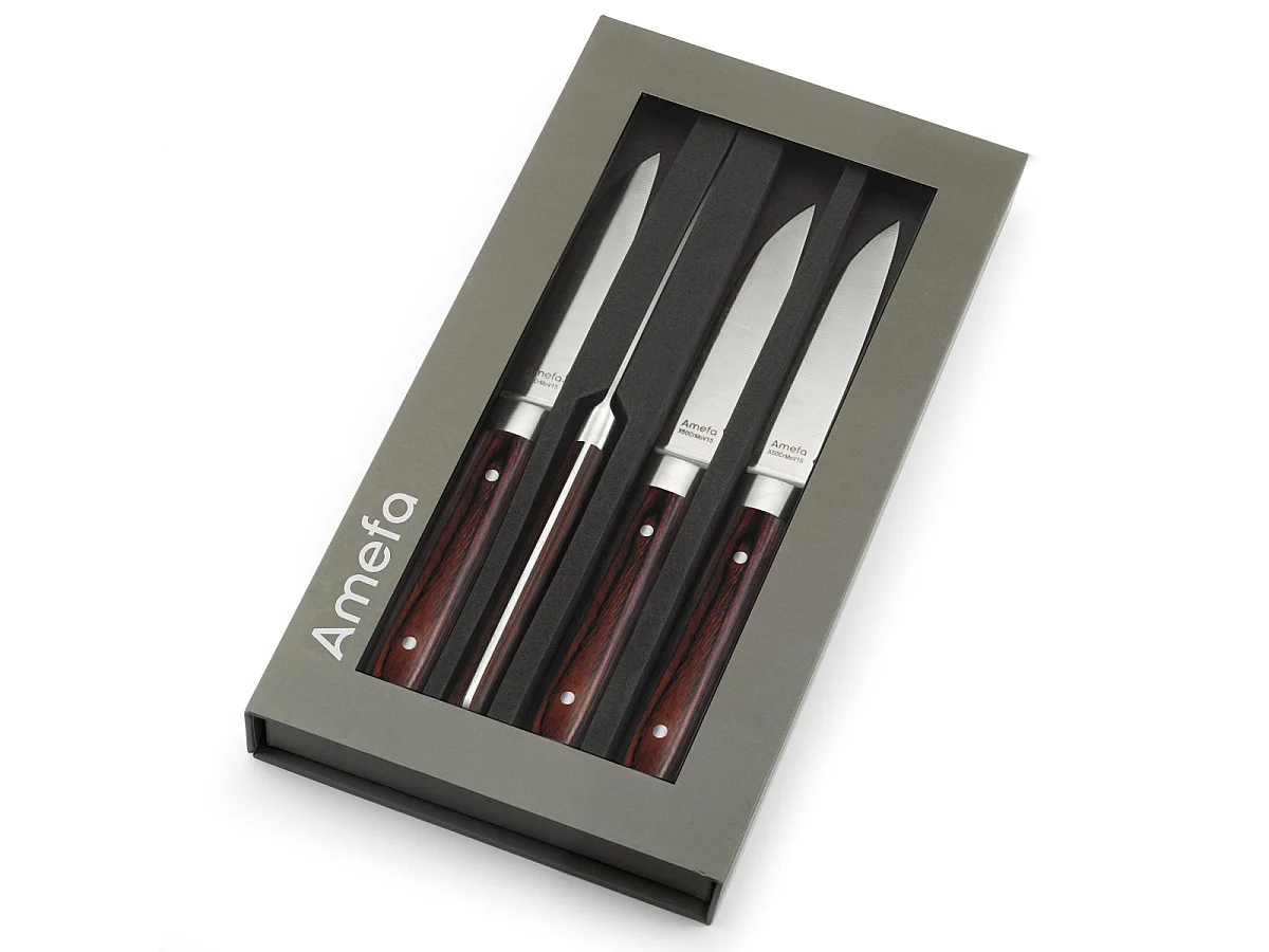 Fusion Noyer - Coffret 4 couteaux steak