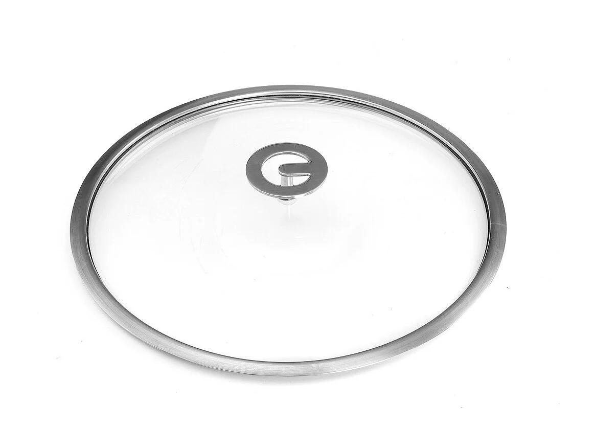 Universel - Couvercle 32 cm verre trempé et inox