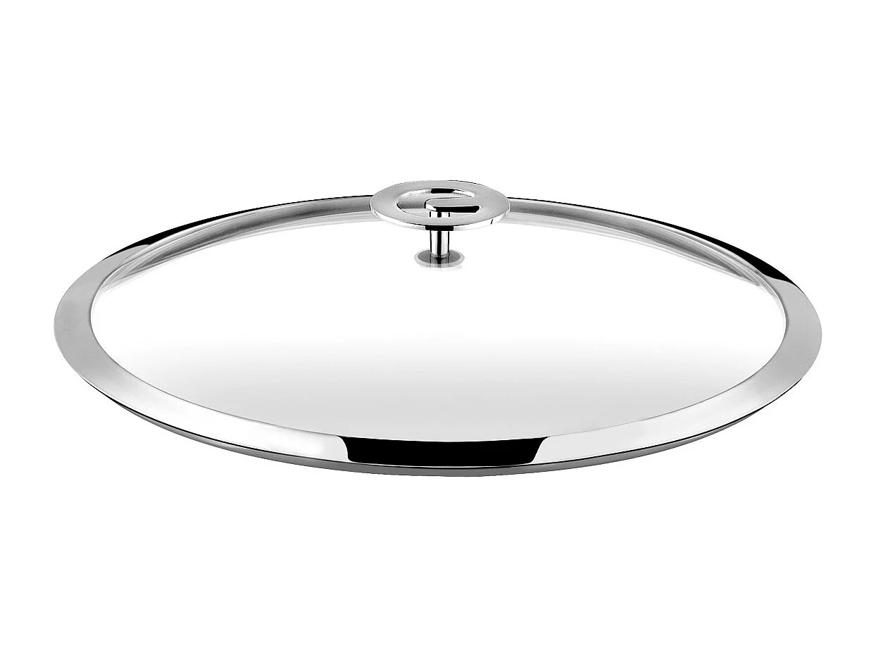 Universel - Couvercle 32 cm verre trempé et inox