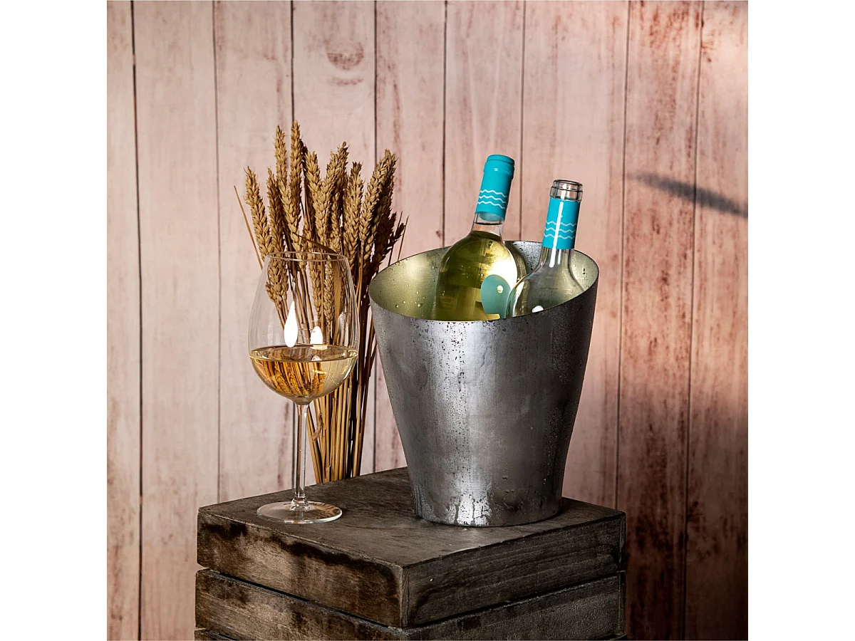 Alloy Argent - Seau à glace en métal 2 bouteilles (5 L)