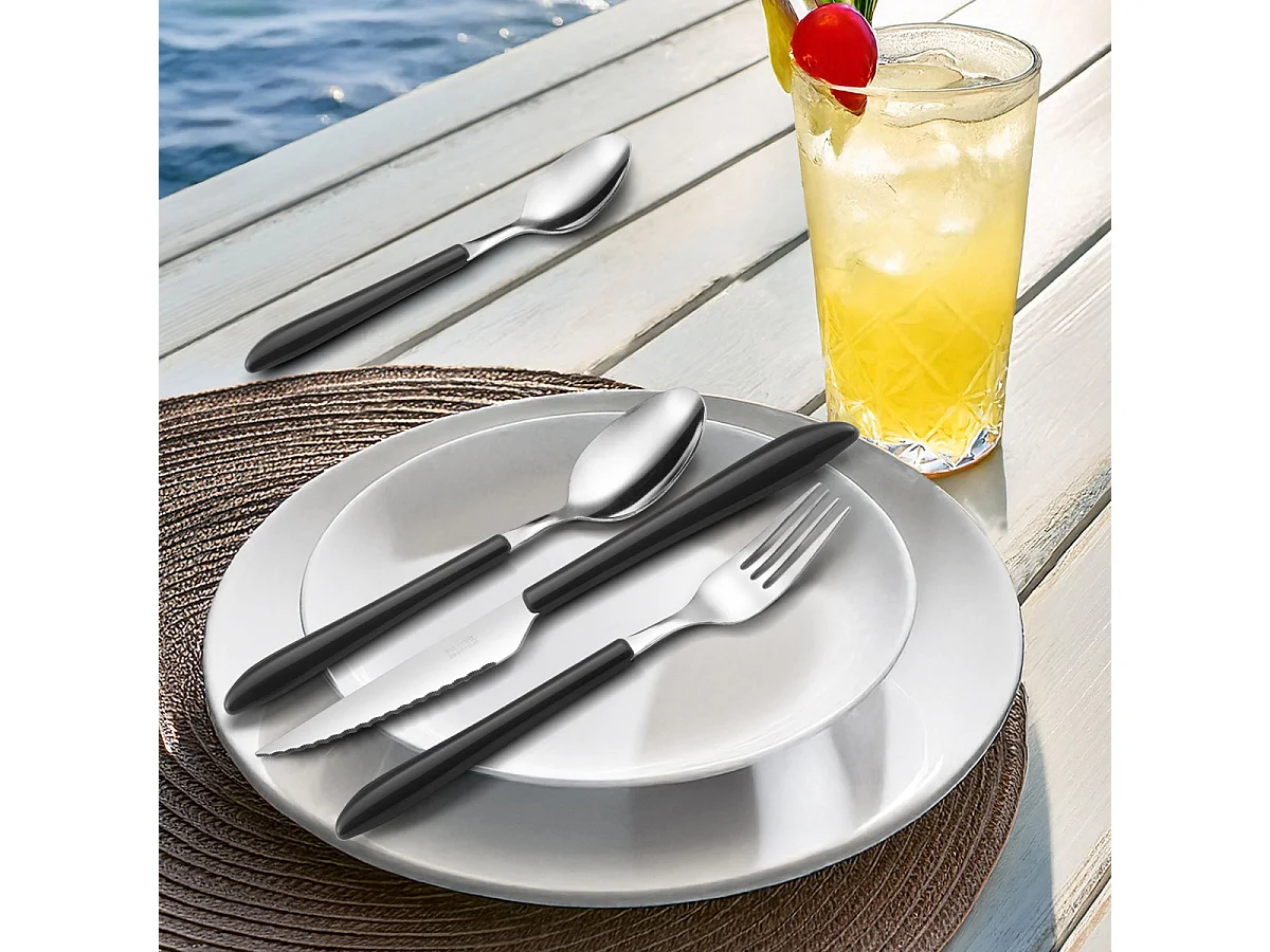 Vibrato Noir - Ménagère 24 pièces