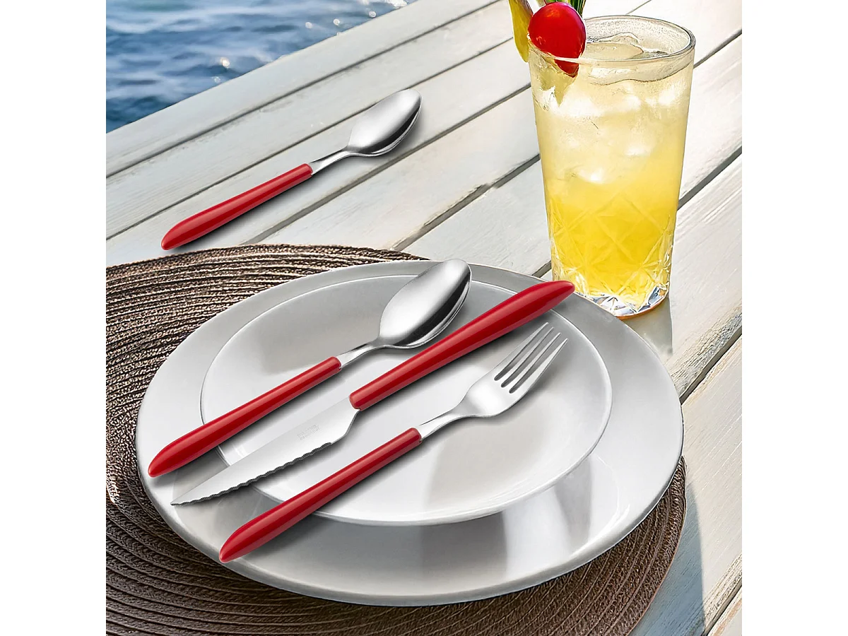 Vibrato Rouge - Ménagère 24 pièces