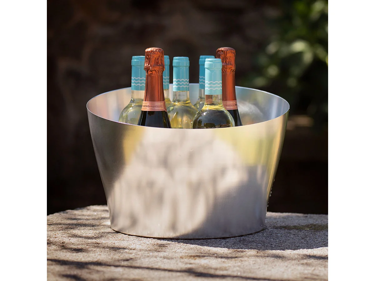 Alloy Argent - Seau à glace en métal 10 bouteilles (20 L)