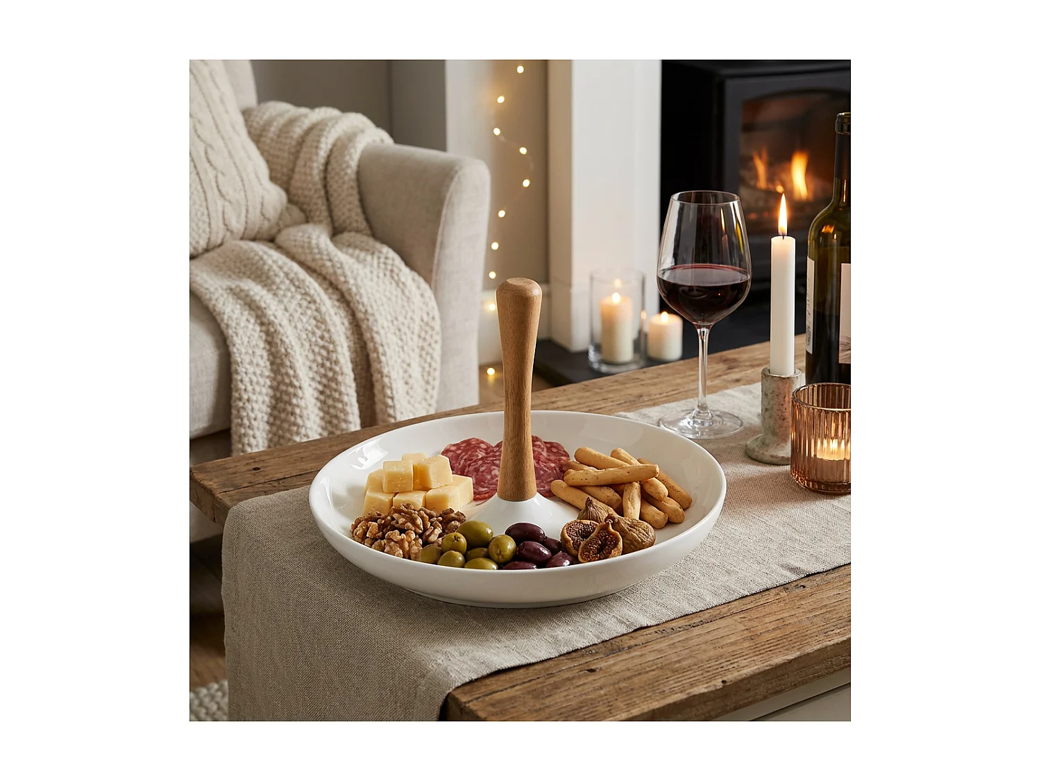 Tapas - Serviteur apéritif rond en céramique