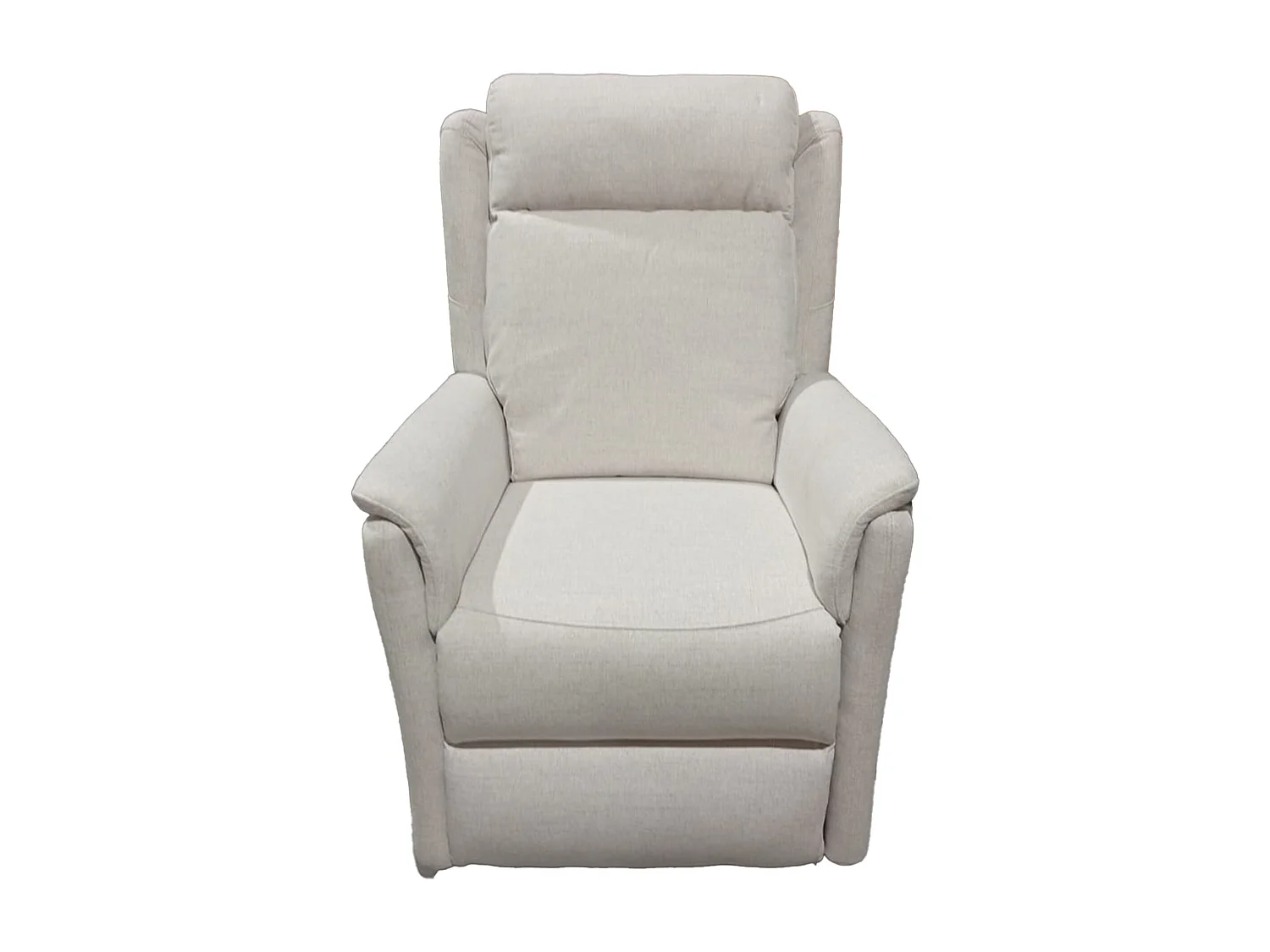 Sillón relax reclinable por palanca de 107x72x98 cm tapizado en tejido color beige Nievis