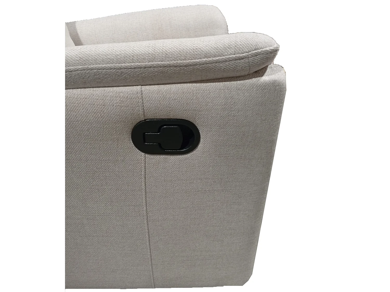 Sillón relax reclinable por palanca de 107x72x98 cm tapizado en tejido color beige Nievis