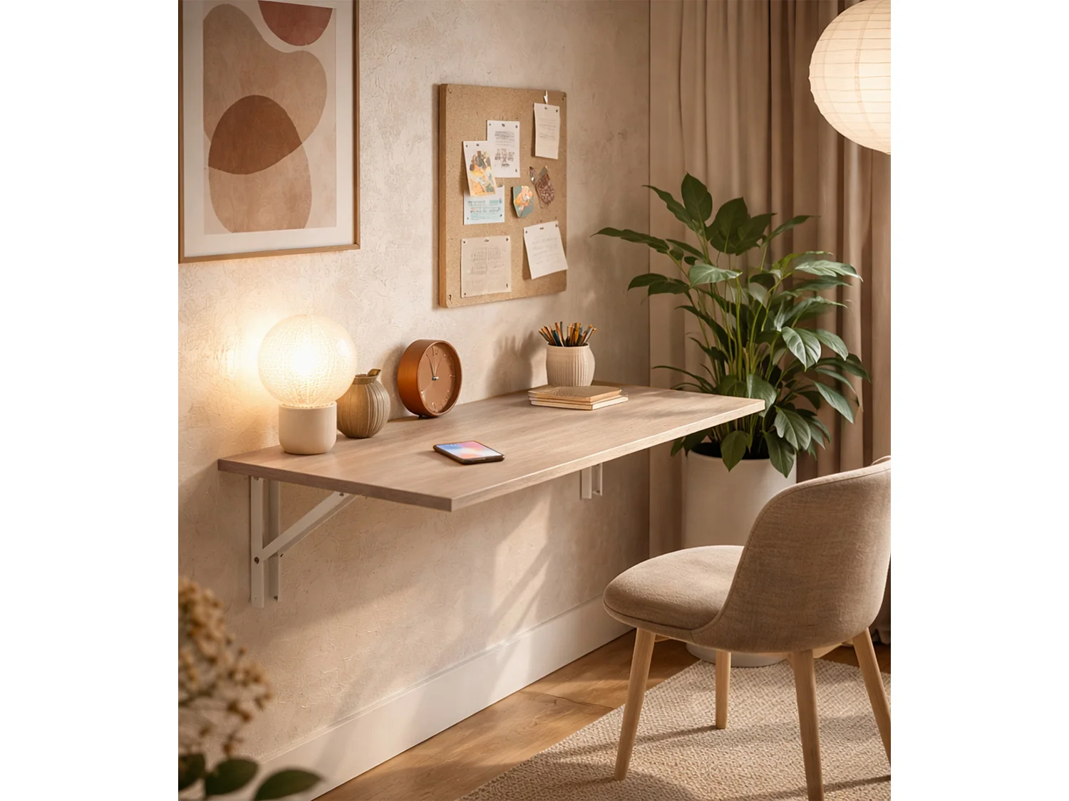 Mesa plegable de 21-50x78x5-50 cm en melamina y metal en color roble Canadian Plex