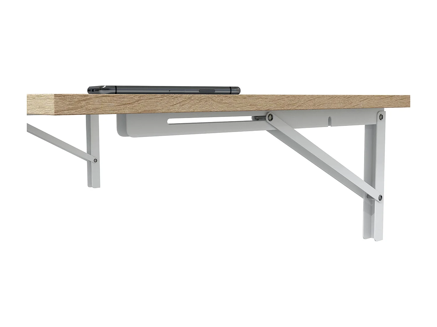 Mesa plegable de 21-50x78x5-50 cm en melamina y metal en color roble Canadian Plex