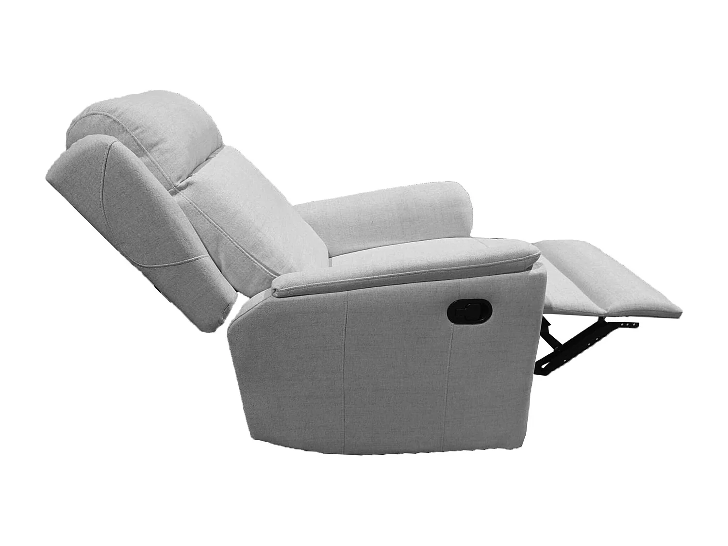 Sillón relax reclinable por palanca de 107x72x98 cm tapizado en tejido color gris Nievis
