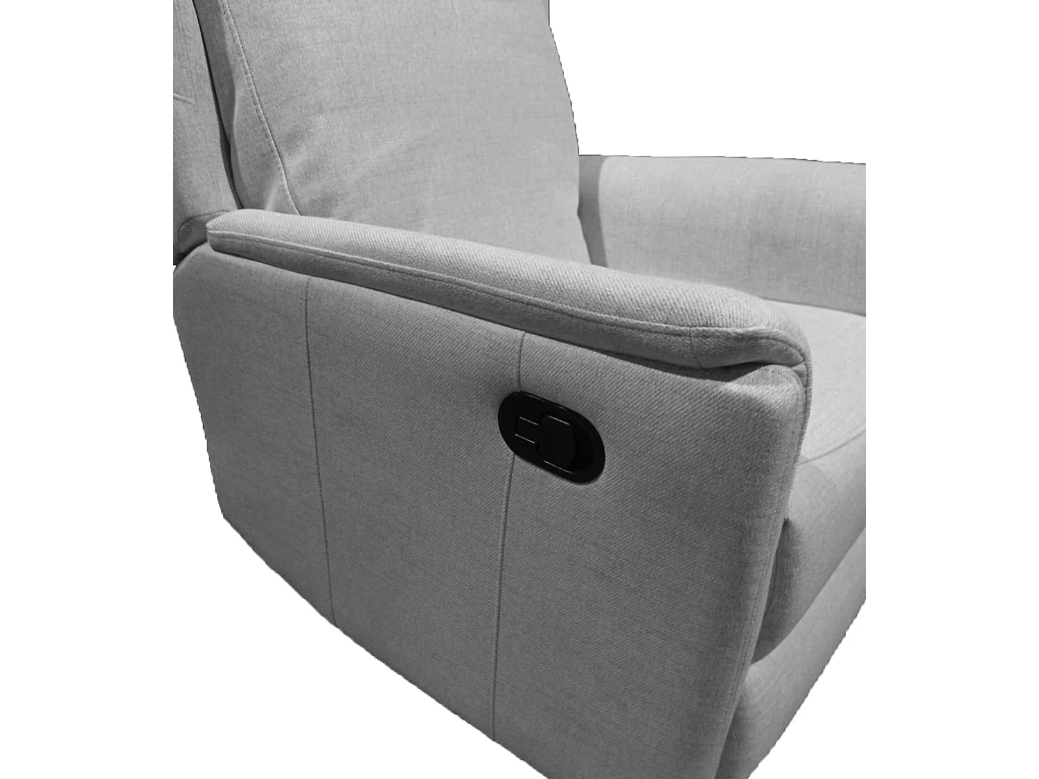 Sillón relax reclinable por palanca de 107x72x98 cm tapizado en tejido color gris Nievis