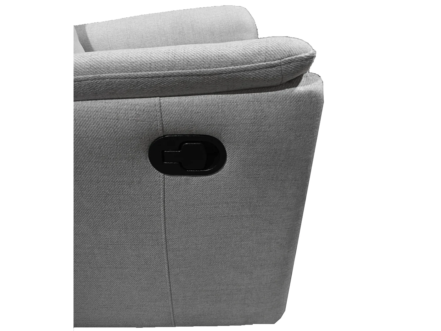 Sillón relax reclinable por palanca de 107x72x98 cm tapizado en tejido color gris Nievis
