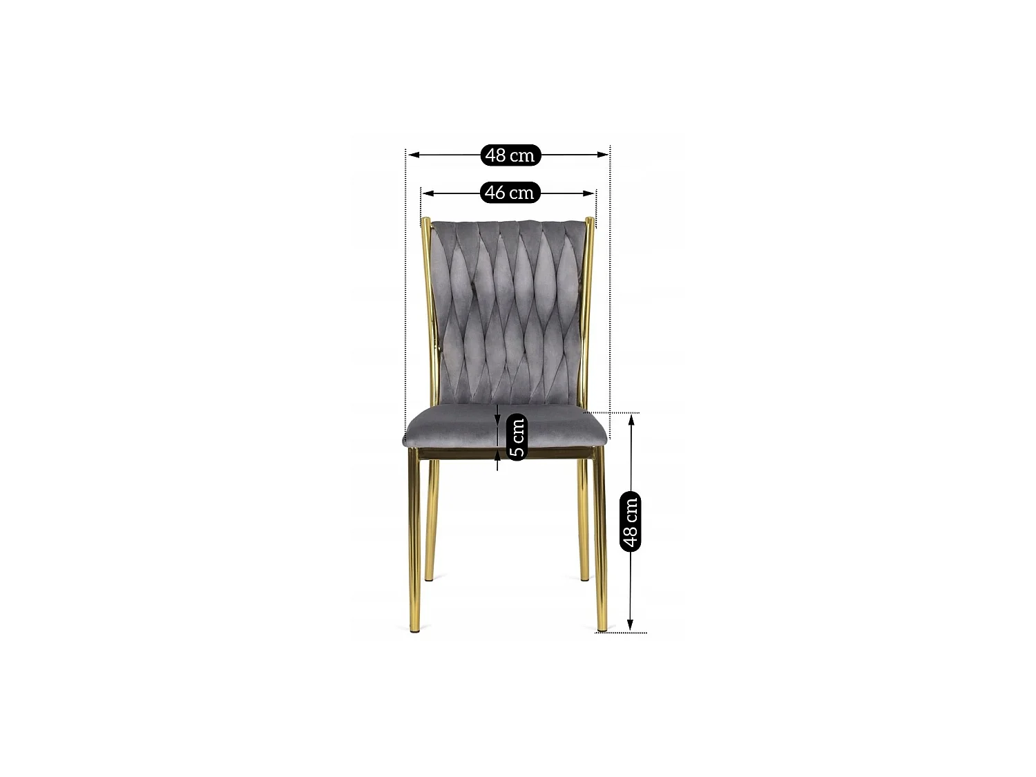 DAN Dining Chair Grey Velour