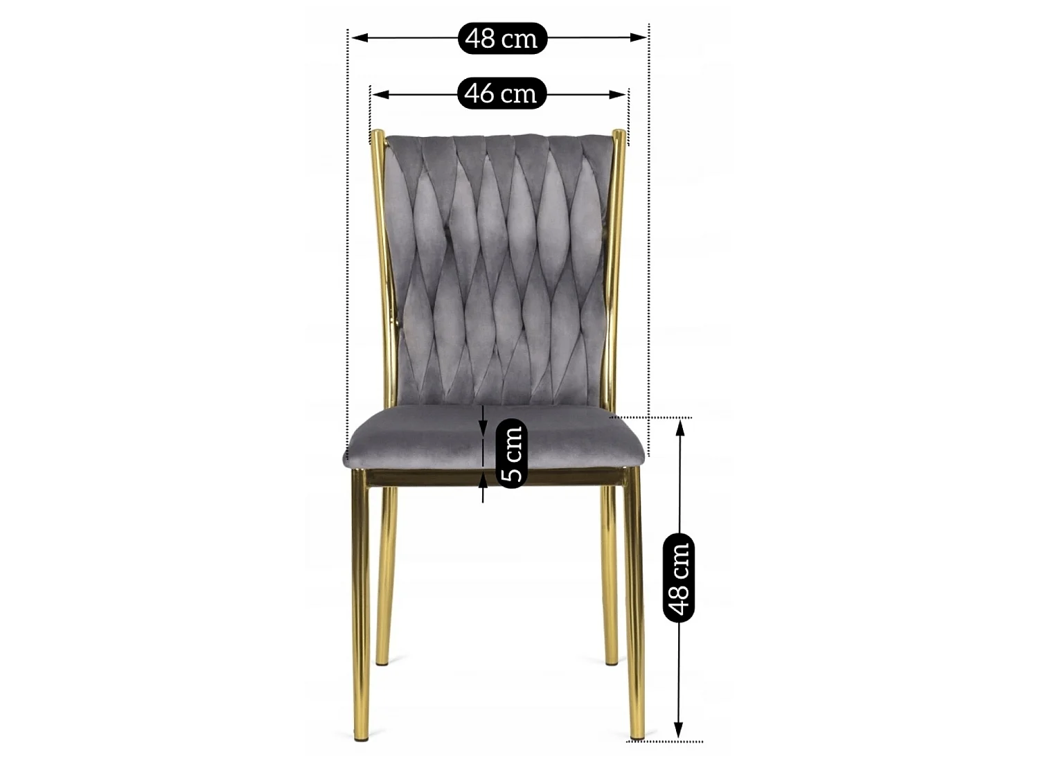 DAN Dining Chair Grey Velour