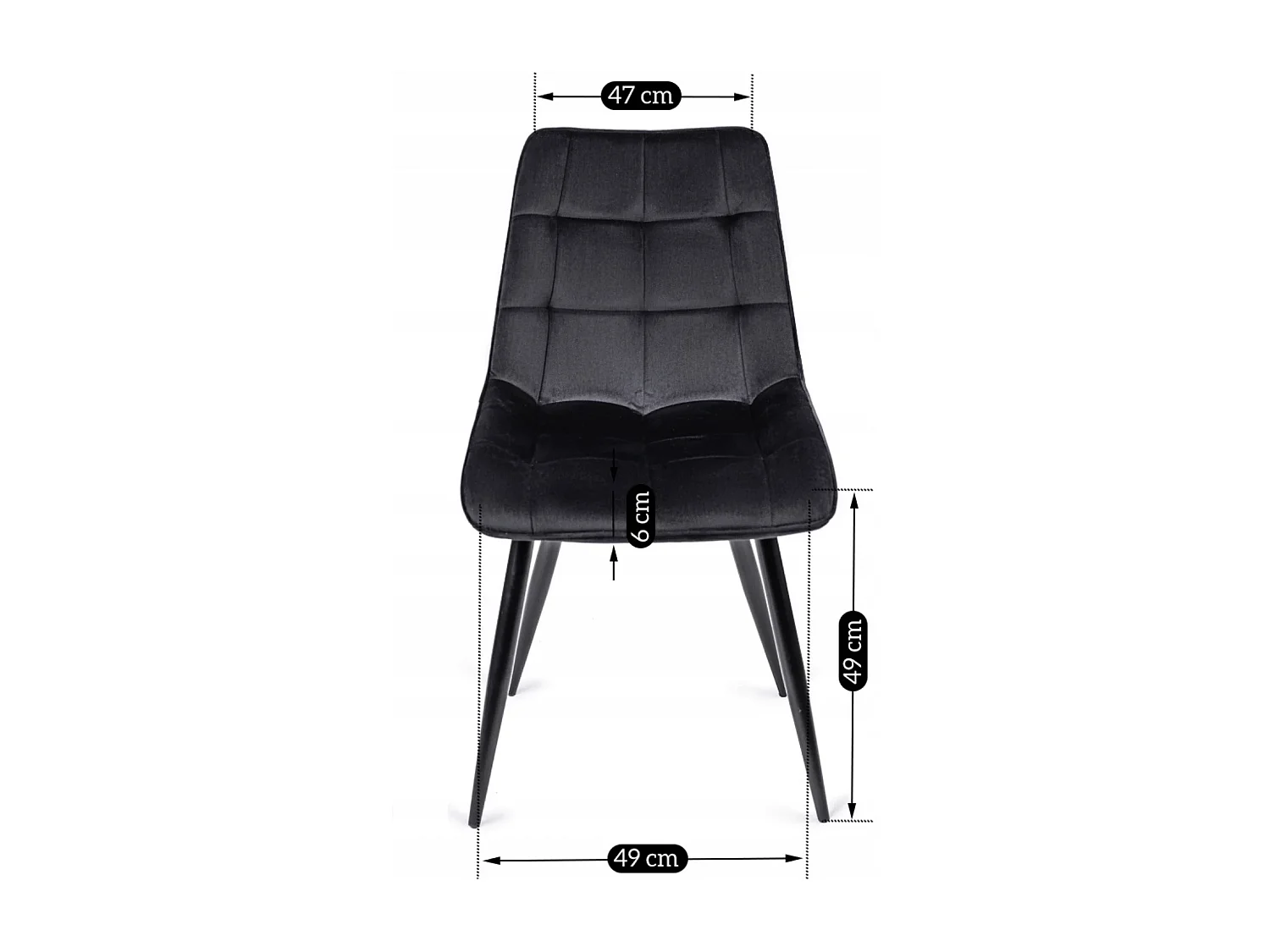 Chaise RIO Noire en Velours