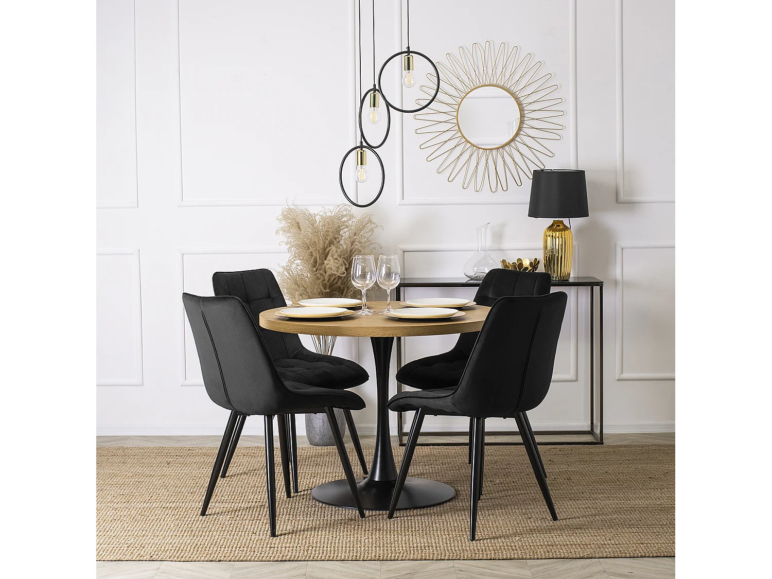 RIO Dining Chair Black Velour