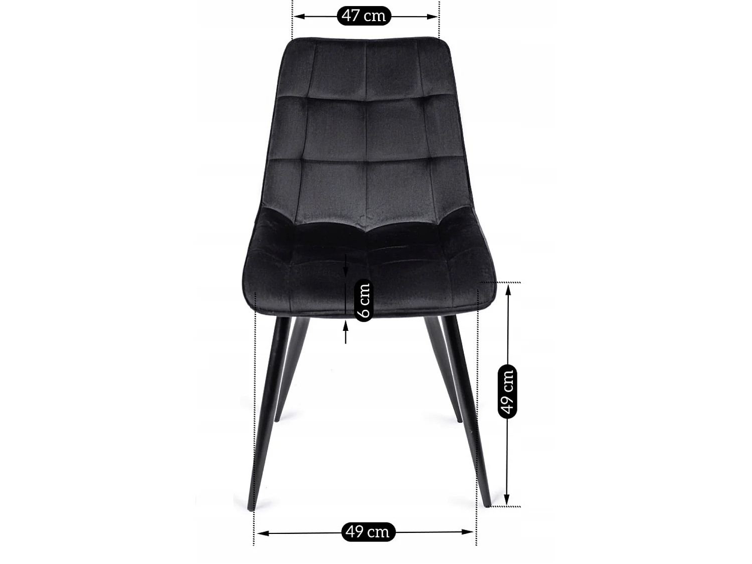 RIO Dining Chair Black Velour