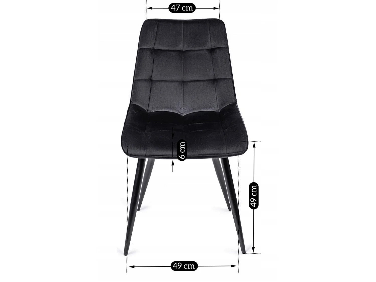RIO Dining Chair Black Velour