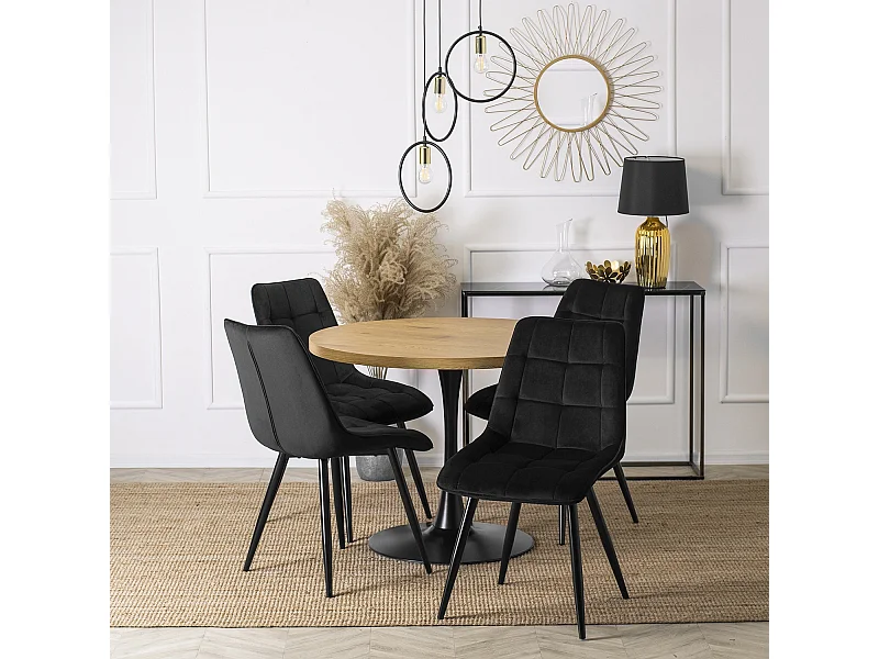 Chaise RIO Noire en Velours